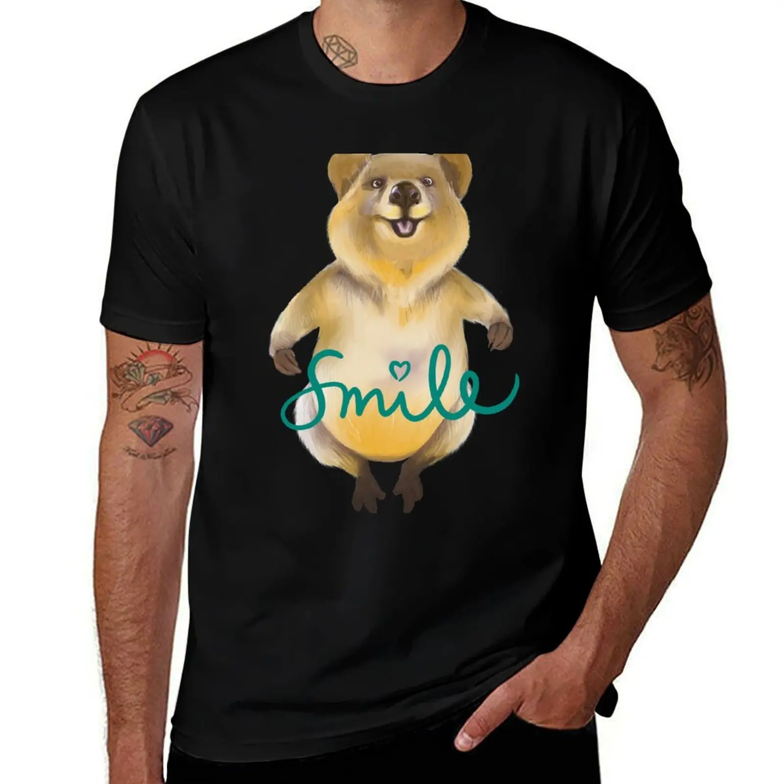 

Don’t worry Be Happy (as a quokka) T-Shirt Comfortable Basic Crew Neck Tee
