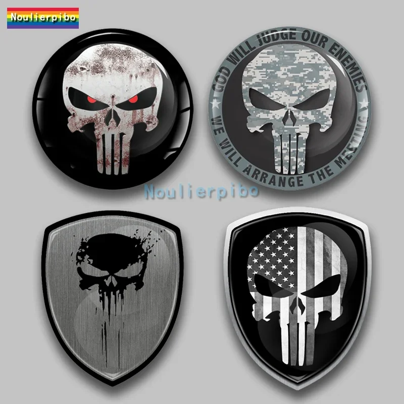 3D Skull Crystal Sticker Decal Resin Material Silicone Decal Vinyl Sticker for Motorcycle Car Helmet Racing Laptop