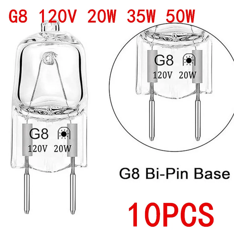 1/5/10PCS G8 120V 20W 35W 50W Crystal Lamp Halogen Bulb Eco Halogen Light Bulbs Capsule LED Lamp Bulbs Inserted Beads