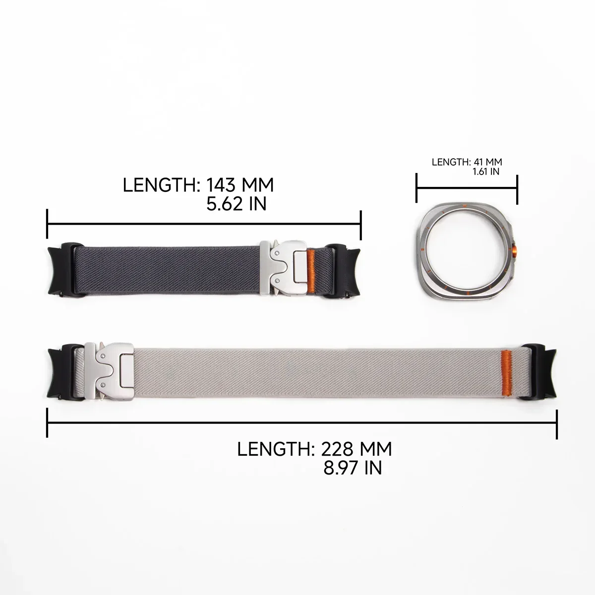 Elastic Band+Glass Case for Samsung Galaxy Watch 7 6 40mm 44mm Change To Ultra Case Nylon Parachute Buckle Galaxy Watch Strap