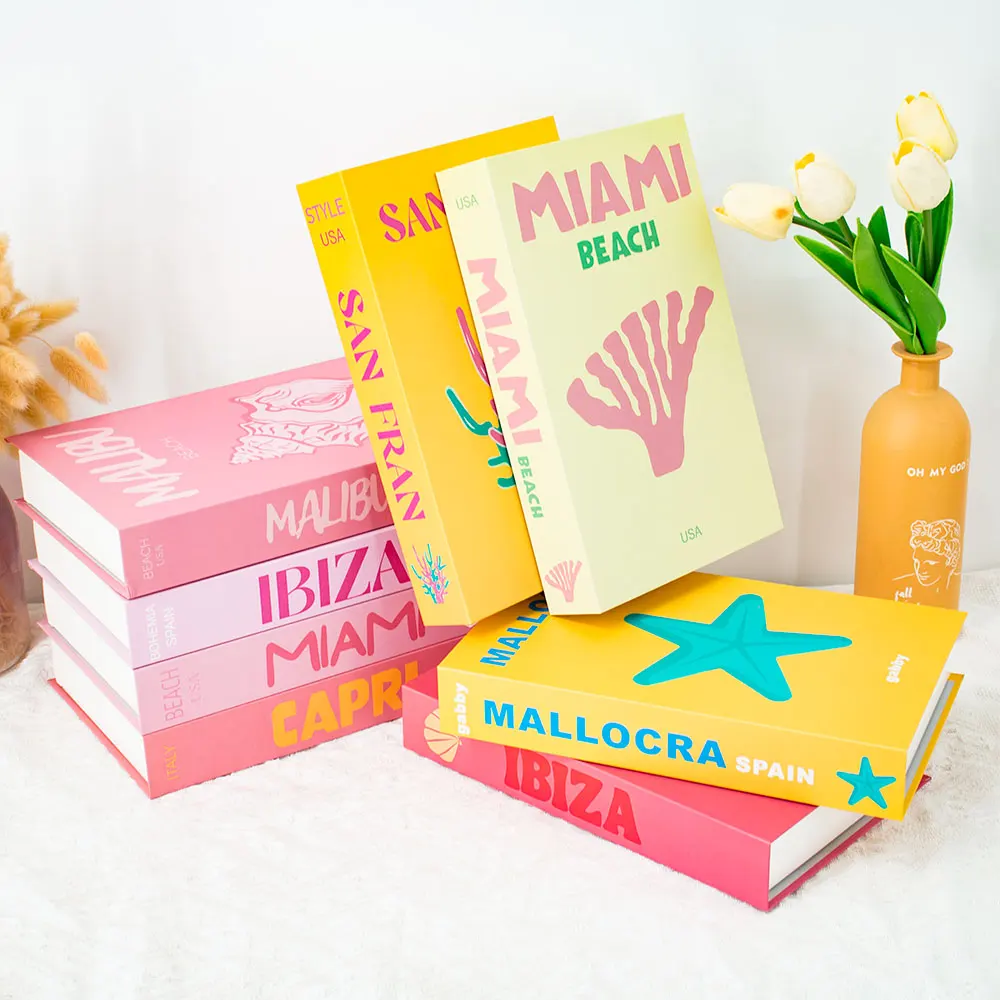 Reiseserie Deko-Bücherbox für Couchtisch-Dekoration Wohnzimmer Mode-Requisiten Bücher Dekorationen für Zuhause Raumdekoration MIAMI – Detail 2