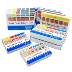 10 Boxes Dental Gutta Percha Points Root Canal Endodontics Cotton Fiber Tips Dentistry Materials 02 04 06 Taper #15-40 #F1 F2 F3