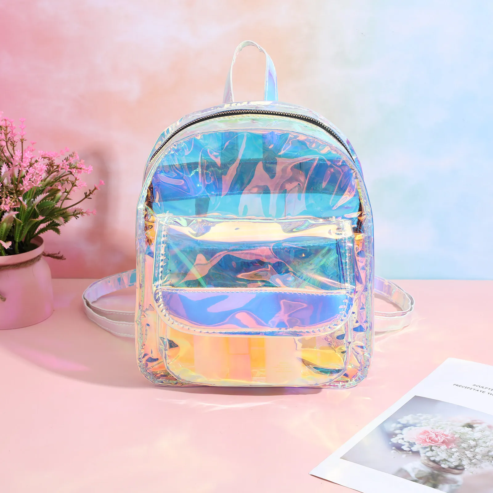 

Fashion Laser Backpack for Women Girls Shiny Casual Daypack Travel Backpack School Bookbag Outdoor Hiking Student Bag Everyday