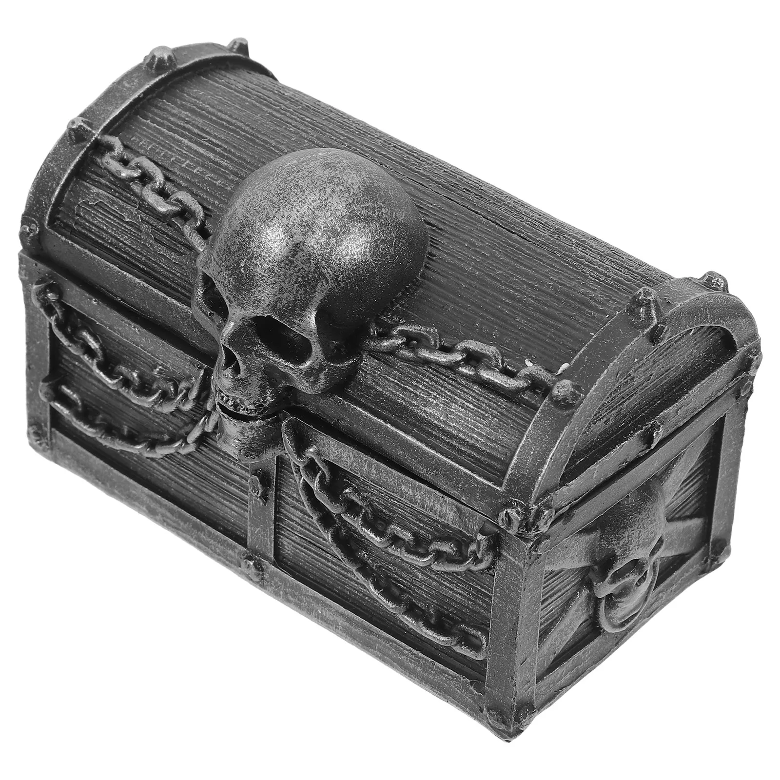 Skull Treasure Chest Resin Jewelry Organizer Multifunctional Desktop Decoration Keepsake Storage Box Small Items