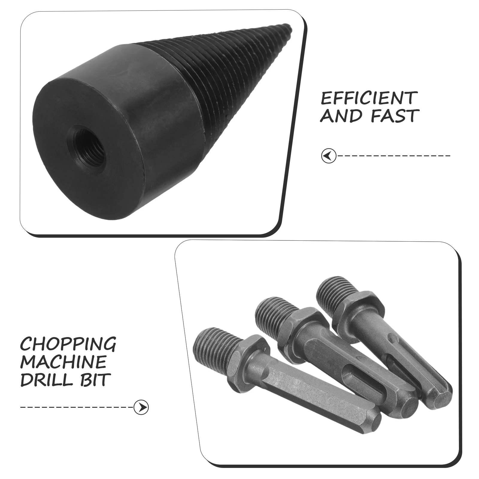 

1 set Steel Electric Wood Splitter Drill Bit Firewood Hole Accessories Strong Impact Resistant Long Life Efficient Log for Home