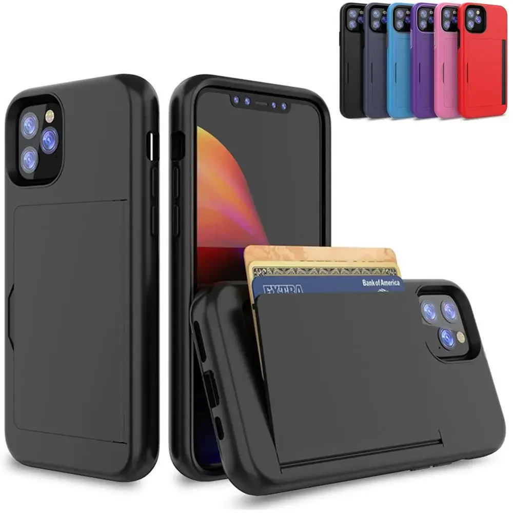 Candy Color Case For iPhone 16 Pro MAX 15 14 13 12 11 X XS MAX XR Armor Card Slot Cover for iPhone 16 15 14 12 13 11 Funda