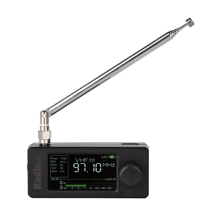New ATS mini V3 SI4732 Mini Radio Pocket Radio LSB USB AM FM ESP32-S3 All Band Radio Receiver Hi-Z Headphone Amplifier ABS Case