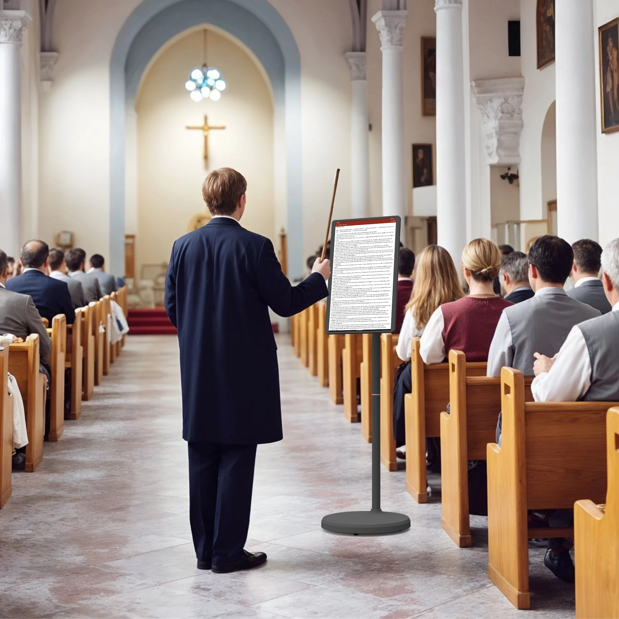 

24 Inch Portable Smart TV With Android 13 LCD Touch Screen Movable Rechargeable Display Optional Camera For Bathroom