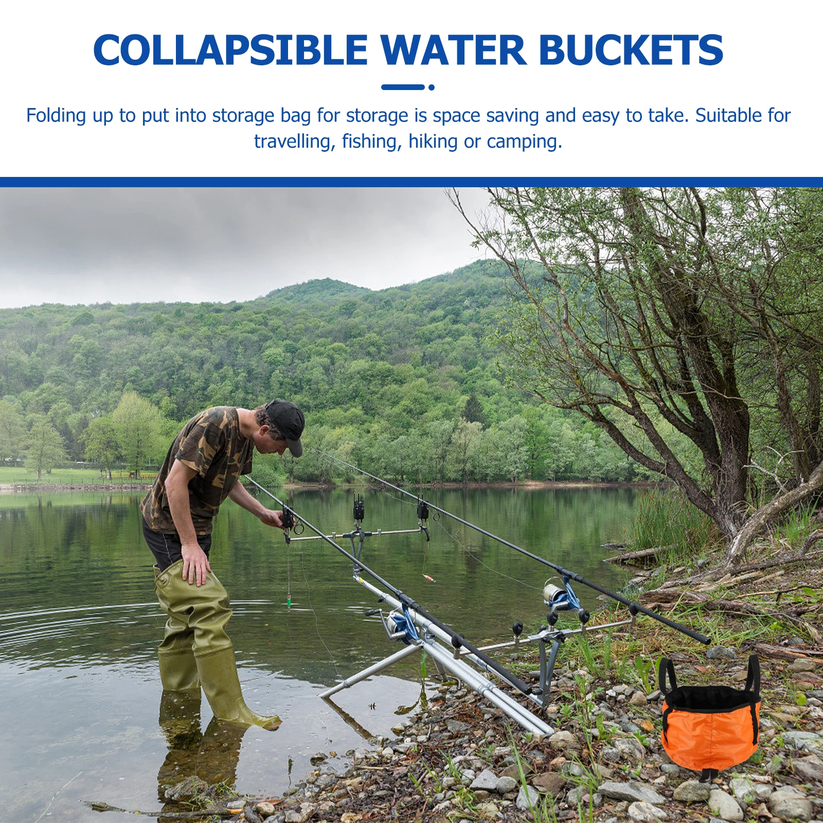 

1Pcs Collapsible Outdoor Water Bucket Foldable Basin Portable Camping Hiking Travel Folding Basins Water Buckets