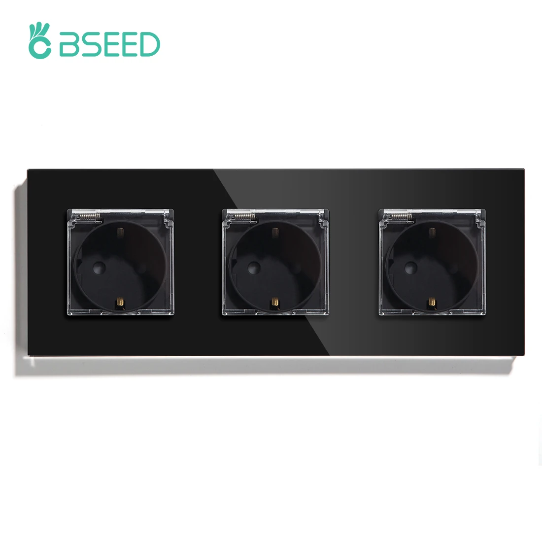 BSEED EU Steckdosen Steckdosen Outdoor Steckdosen Steckdose Mit Kunststoff Abdeckung Wasserdicht Für Badezimmer Glas Rahmen 16A