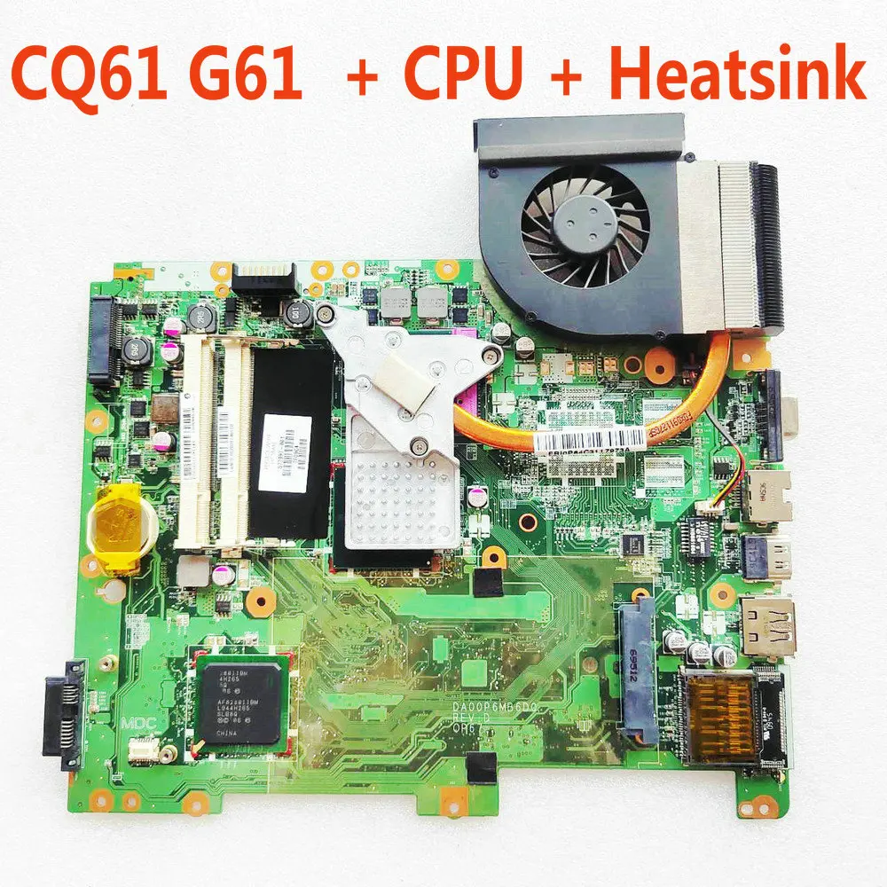 578053-001 577997-001 For HP Compaq CQ61 G61 Motherboard + CPU + Heatsink Fit For 577067-001 577065-001 577064-001 578000-001