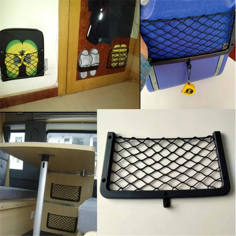 Car Storage Net Elastic Net Cargo Mesh Nets Caravan Bus Camping Vehicle Seat Back Organizer Mesh Auto Interior Accessories