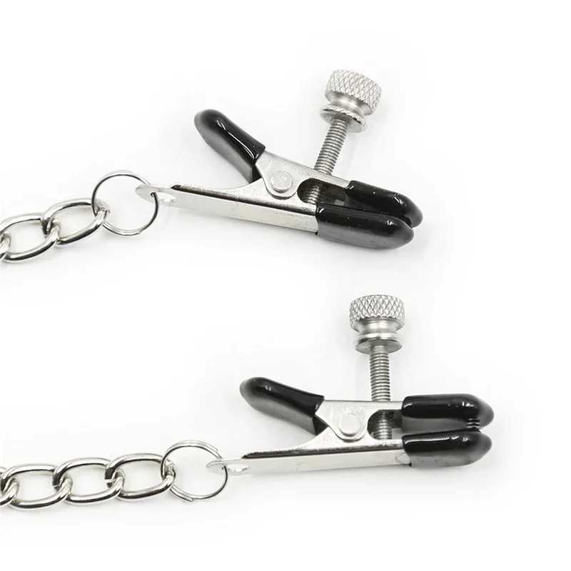 BDSM الحلمة كليب مع سلسلة قابل للتعديل منتجات الكبار السوداء ألعاب مثيرة محفز الرقيق التدريب مثلي الجنس فيمدوم #4