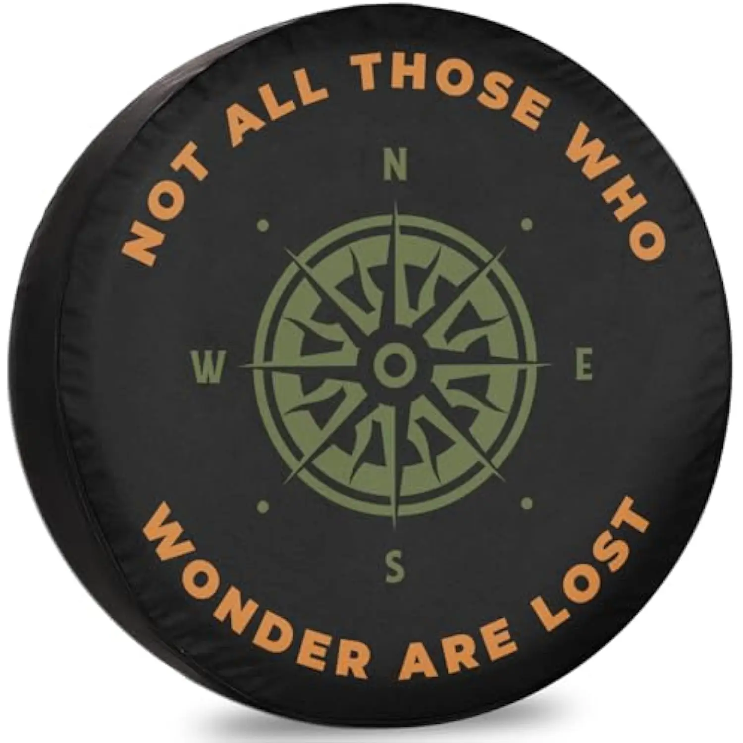 

Not All Those Who Wander Are Lost Compass Spare Tire Cover Weatherproof RV Trailer Accessory