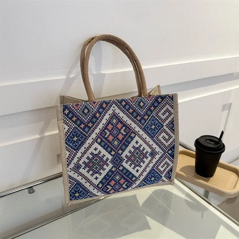 Ethnic style canvas large-capacity bag fashionable shoulder casual tote bag