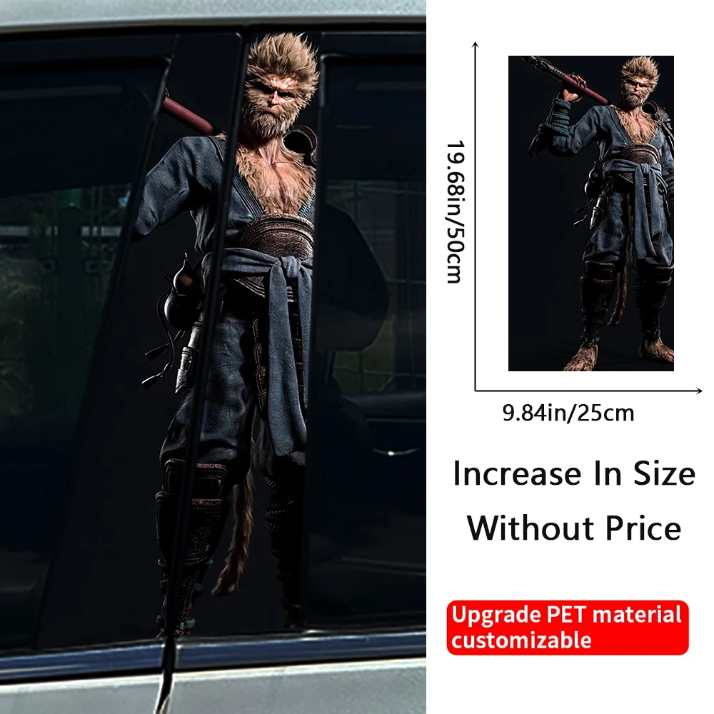 Game Black myth wukong Car B-pillar Stickers Cover Scratches Waterproof Funny Decoration Sunscreen Car Doors Pillar Decals