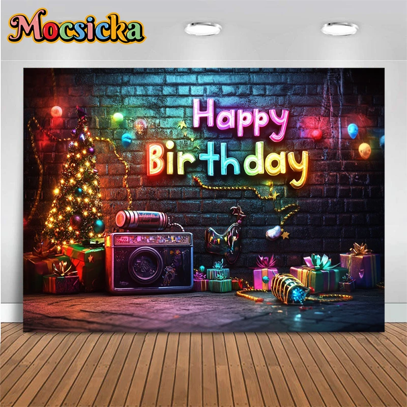Mocsicka عيد ميلاد سعيد خلفية التصوير الفوتوغرافي هدية الموسيقى لوازم الحفلات ديكور الأطفال صورة خلفية اطلاق النار استوديو التصوير الفوتوغرافي