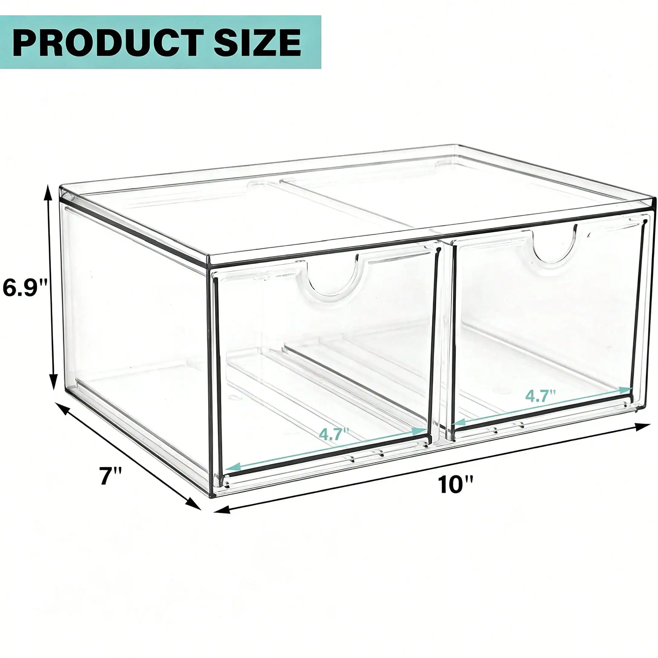16 Drawers Acrylic Makeup Organizer, 4 Set Clear Desk Storage Drawers, Dustproof Desktop Organizer for Office Supplies, Jewelry, Pens & Cosmetics, Countertop