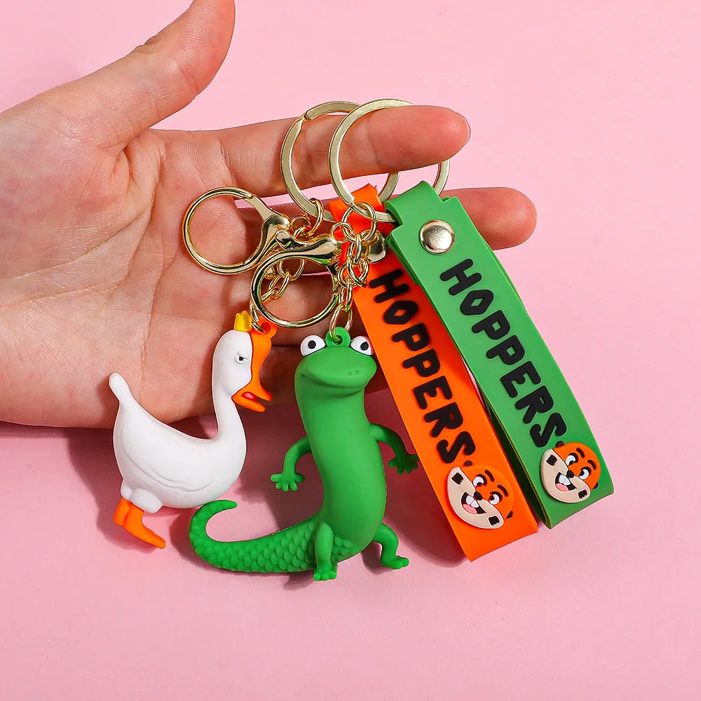 New Cute Beaver Keychain Pendant Cartoon Movie toy Mini Charm for Car Keys Bag Backpack Hanging Gift Birthday Holiday Wholesale