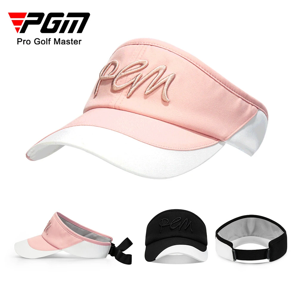 PGM Golf Women Embroidery Empty Top Hat Sun Hats Sunscreen Breathable Quick-drying Adjustable Golf Baseball Caps