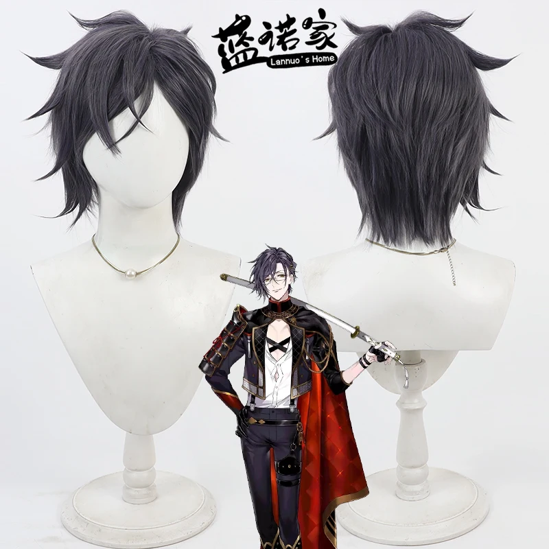 

Touken Ranbu Online Akashi Kuniyuki Cos Косплей Парик Хэллоуин Карнавал Вечеринка Опора Синтетические волосы Термостойкое волокно + Кепка для парика