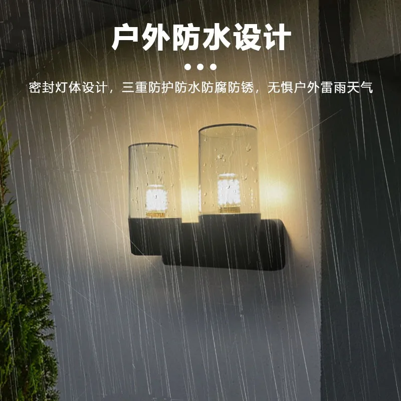 Cross-border simple wall lamp villa hotel outdoor wall corridor new Chinese terrace doorpost wall hanging lamp led lamp