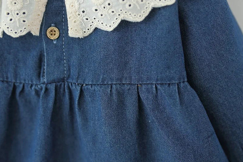 봄 가을 아기 소녀 드레스 신생아 소녀 캐주얼 옷깃 긴 소매 데님 복장 복장 유아 소녀 아기 의류 Vestidos