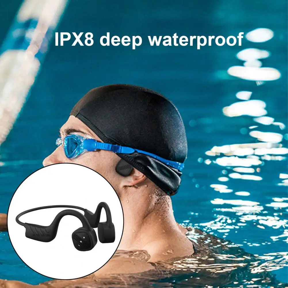 Practical Lightweight HiFi Sound Wireless Bone Conduction Earphone 32GB Memory Ear Hook Wireless Headphone for Swimming