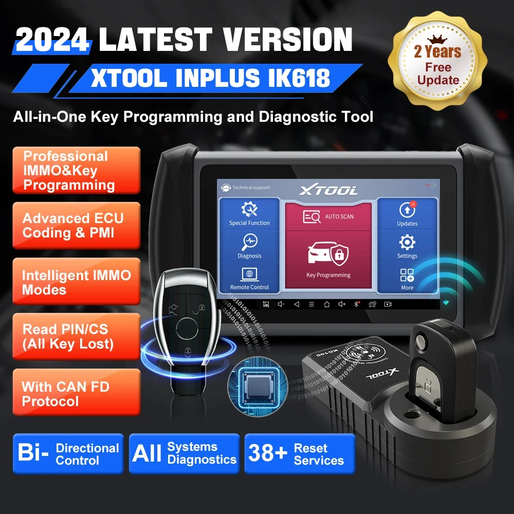 XTOOL InPlus IK618 Auto Key Programmer Same as X100 PAD3 Car Diagnostic Tool ECU Coding Immobilizer With KC100 KS01 All Key Lost