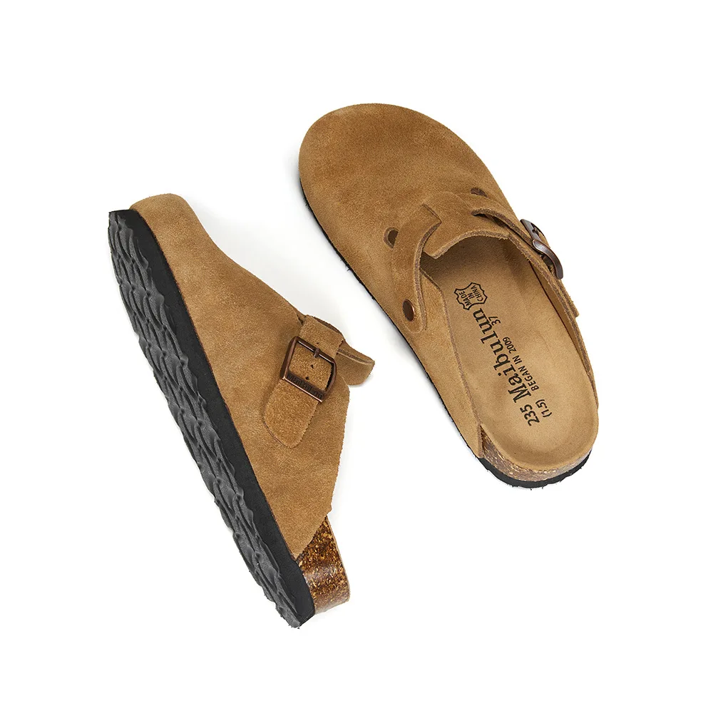 

Летние мужские замшевые и пробковые тапочки из воловьей кожи, уличные пляжные тапочки для пар