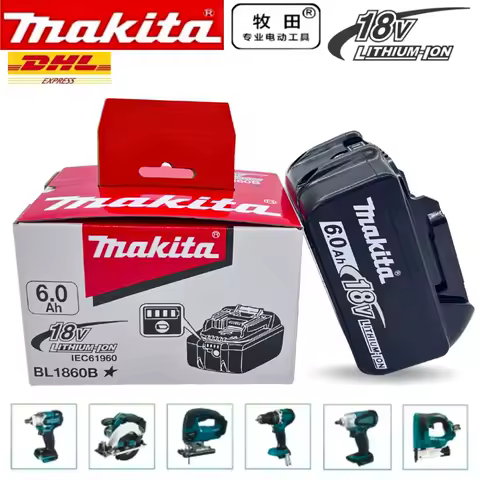 100% Original Makita battery for Makita 18V battery 6.0Ah rechargeable battery replacing L1850B L1860B
