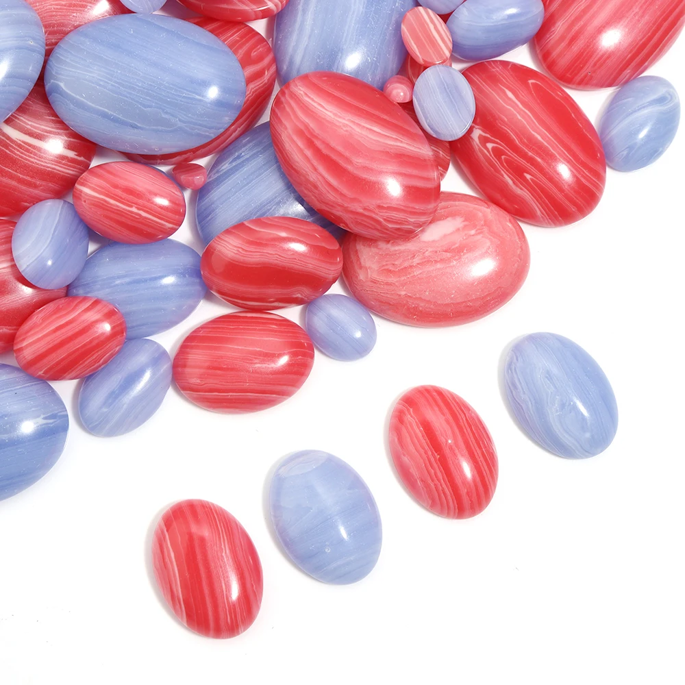 2/5/10Pcs Natural Oval Stone A - Jewelry Making Stones ulasan dan harga