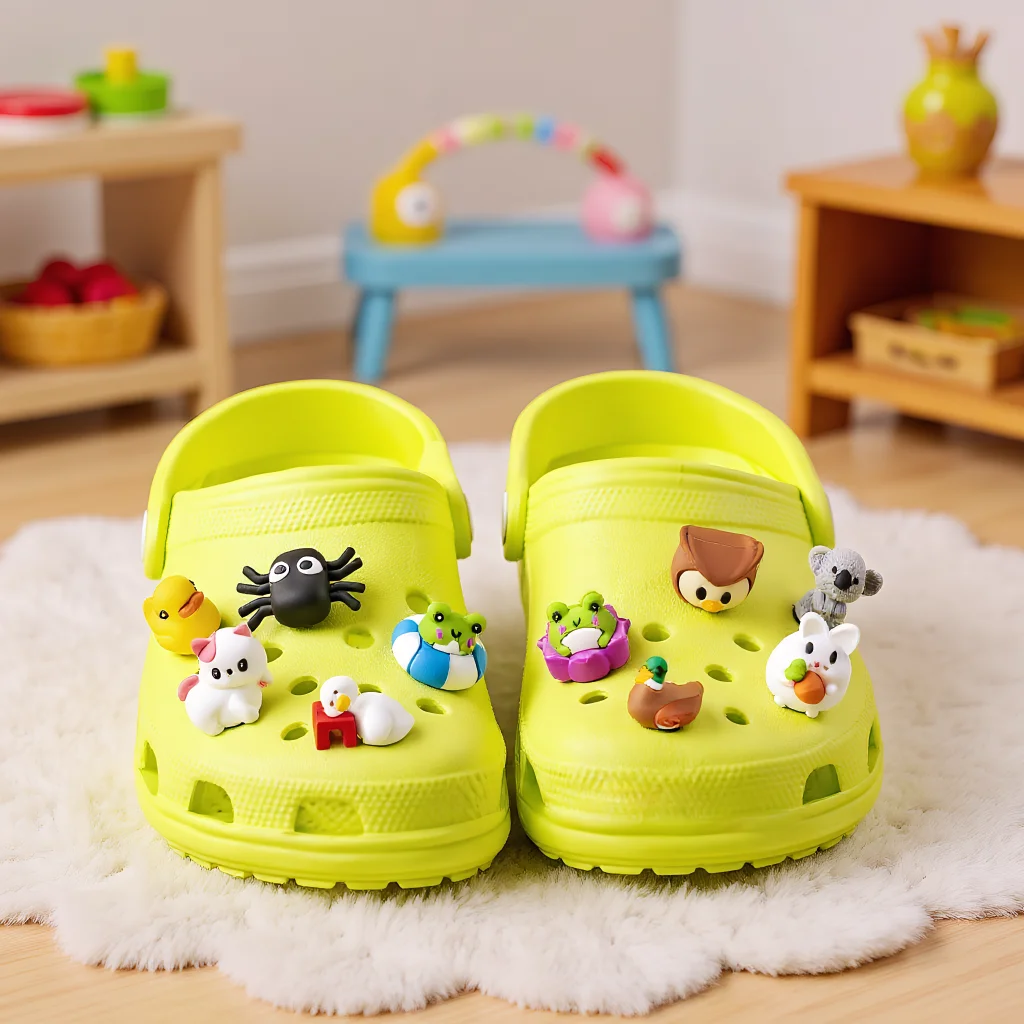 1 pz 3D Animali Pendenti e Ciondoli Simpatico Coniglio Ape Anatra Rane Cane Decorazione Della Scarpe BuckleGufo Panda Sandalo Da Giardino Accessori Per Bambini