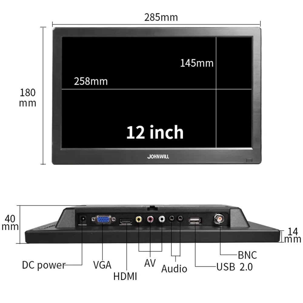 inch 1366x768 Pc monitor LCD TV Display with HDMI VGA USB AV BNC 12/10.1 inch monitor gamer