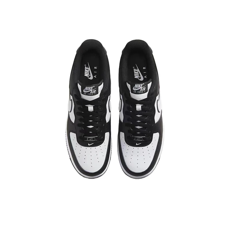 Nike Air Force 1 Low "Panda" preto e branco casual retrô versátil calçados esportivos masculinos e femininos, sapatos de cano baixo antiderrapantes