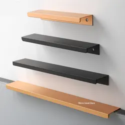 Extended drawer Cabinet Pulls door edge handle black gold wardrobe Drawer Pulls Aluminum Alloy Furniture Handles Cupboard Pulls