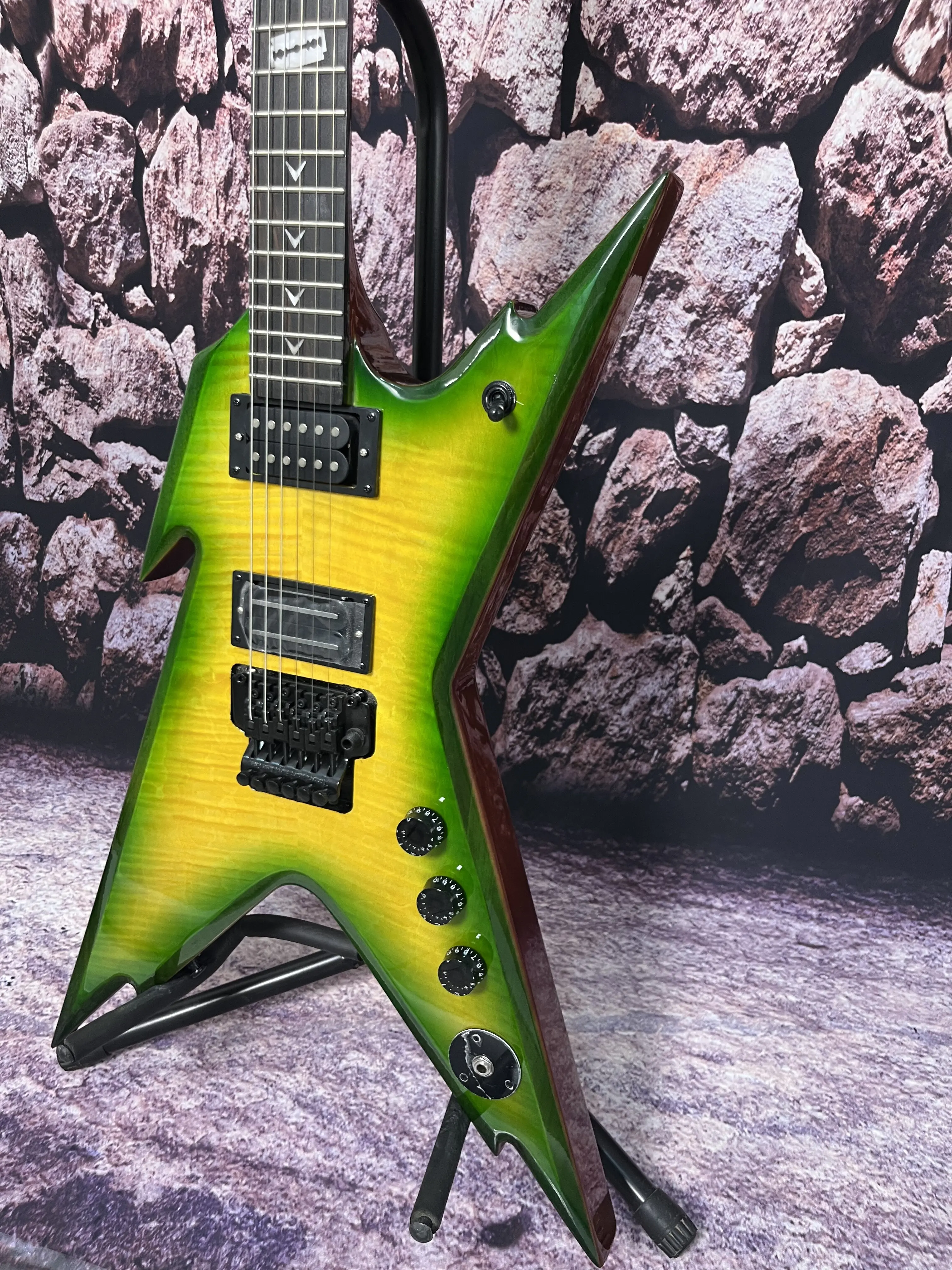 factory custom electric guitar  Green maple top and tremolo hot sale
