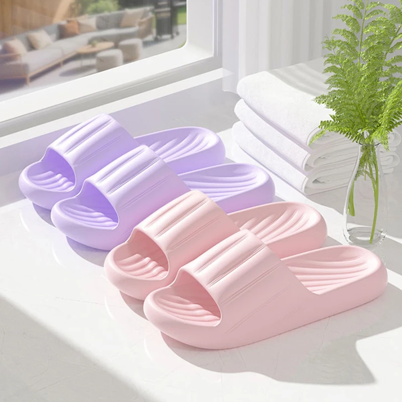 Lightweight EVA Soft Cloud Indoor Slippers Women Summer 2026 Plus Size Thick Sole Home Slippers Unisex Non Slip Bathroom Slides