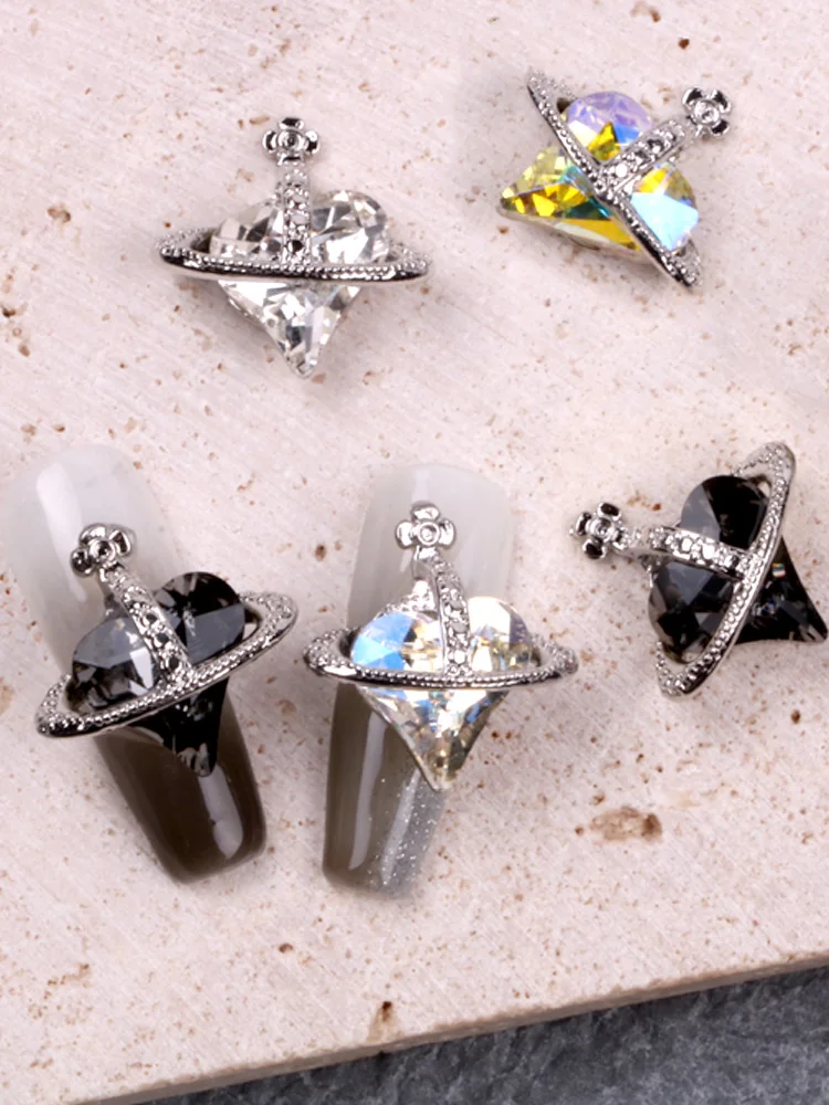 10pcs/lot Silver/GoldNails Charm Rhinestones Nail Accessories Professional Nail Ornament Luxury Parts Decoration