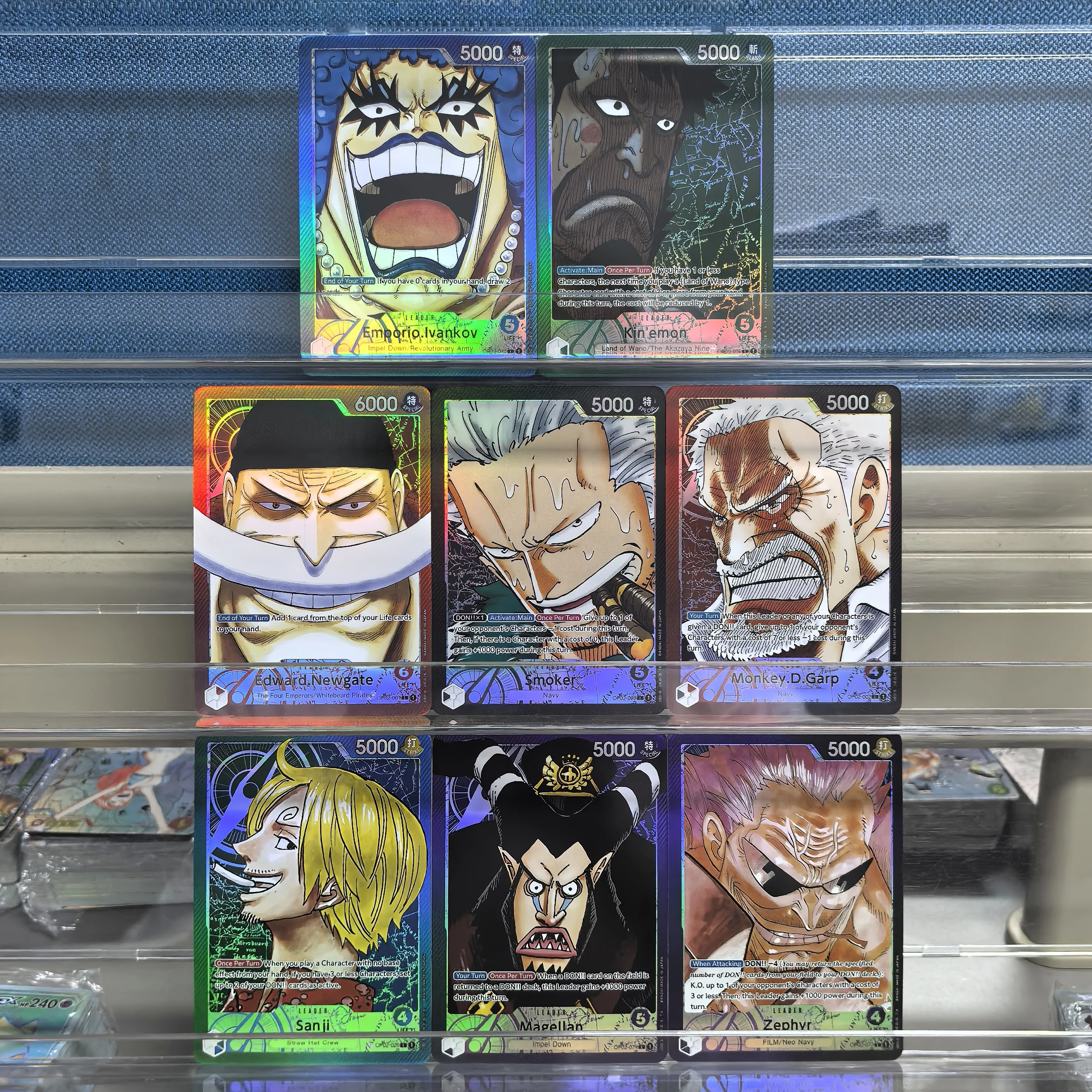 

8Pcs OPCG OP02 English One Piece Anime Collection Card Smoker Garp Sanji Magellan Zephyr Lvankov Kinemon Newgate Game Cards