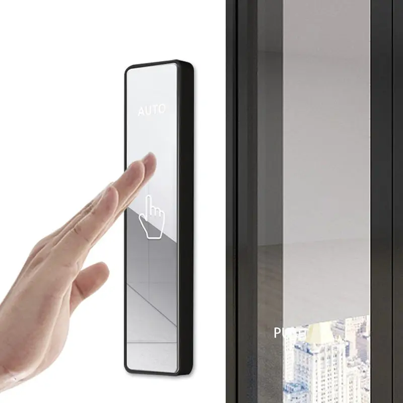 Wireless Automatic Door Hand Press Switch Kit,433Mhz RF Release Button,Self-Learning Code,12-36V Relay for Glass Sliding Door