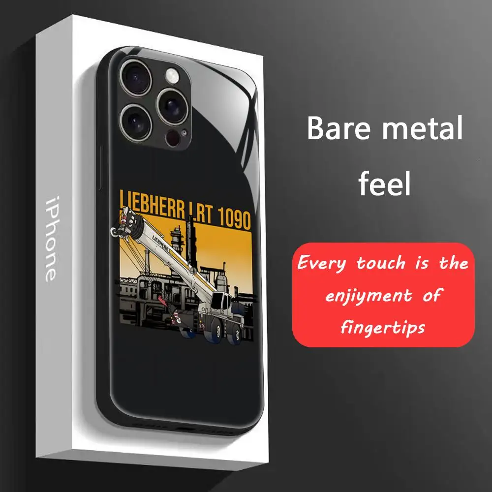 حافظة لهاتف آيفون 16 15 14 13 12 11 X XR XS 8 Plus Mini Pro Max حافظة هاتف مغناطيسية زجاجية رائعة ماركة L-Liebherr #3