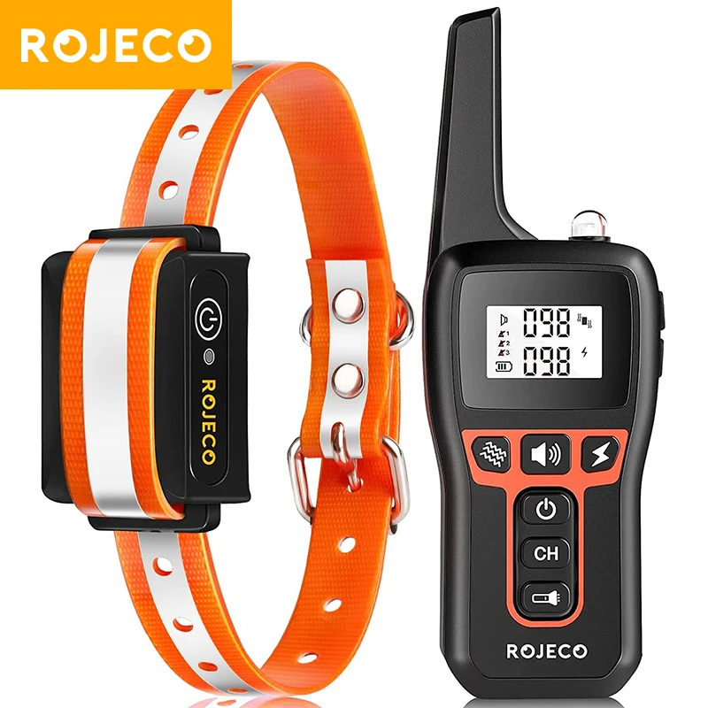 ROJECO 1000m Collare di addestramento per cani Ricaricabile Impermeabile Telecomando Collare per fermare l\'abbaio per cani da compagnia con