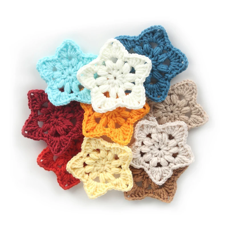 10 Pcs Crochet Cotton Stars Handmade Christmas Tree Hanging Ornament Pendant Hand-Knitted Milk Cotton Xmas Decoration Wholesale