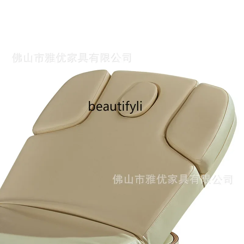 Electric Beauty Bed High-End Beauty Salon Spa with Memory Function Massage Couch Wooden Base