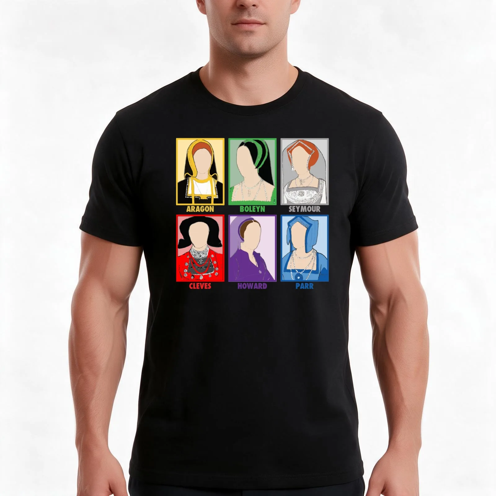 SIX the Musical: Old School Queens New Colors T-Shirt, Summer Casual Cotton Tee, Oversized Streetwear Tops, Unisex Men Women