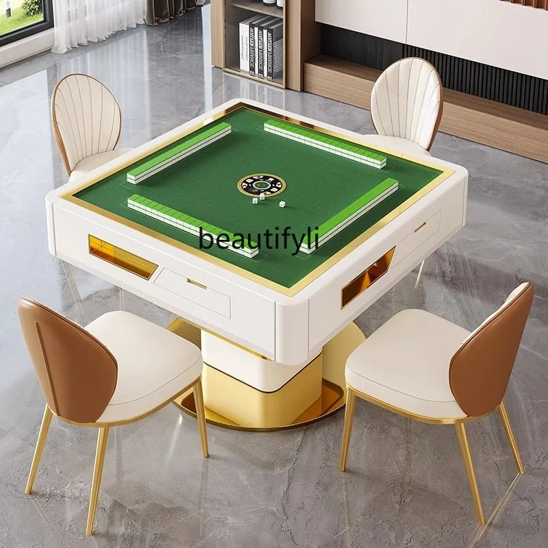 

Light Luxury Electric Lifting Automatic Dynamic Mute Mahjong Table Dining Table Household Multi-Function