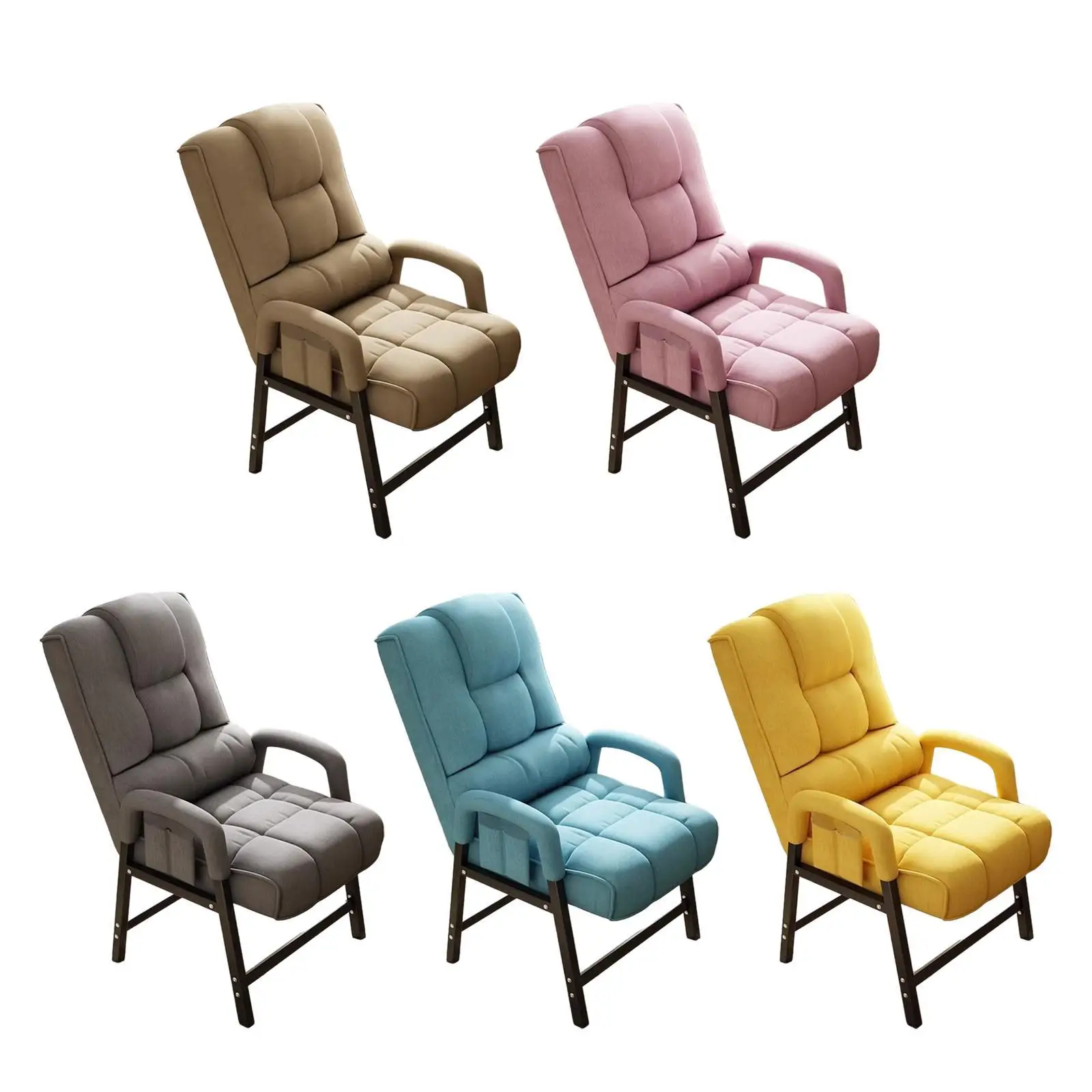 Reclining Chair Padded Cushion Seat High Back Metal Frame Computer Chair