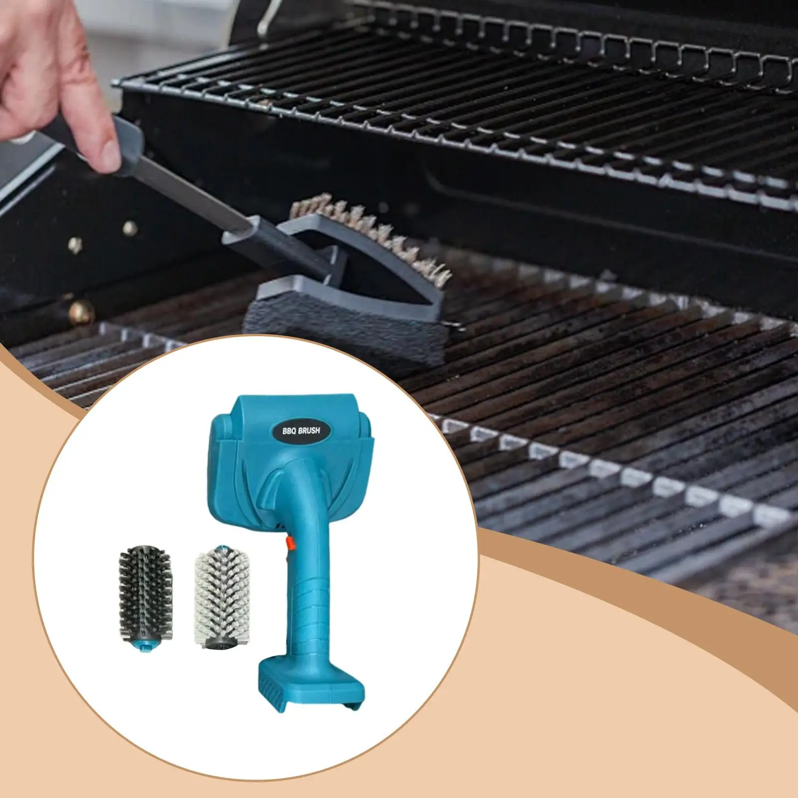 Electric BBQ Grill Brush Heavy Duty Cleaning Tool Set for Outdoor Grilling Accessories with Ice Scraper Function