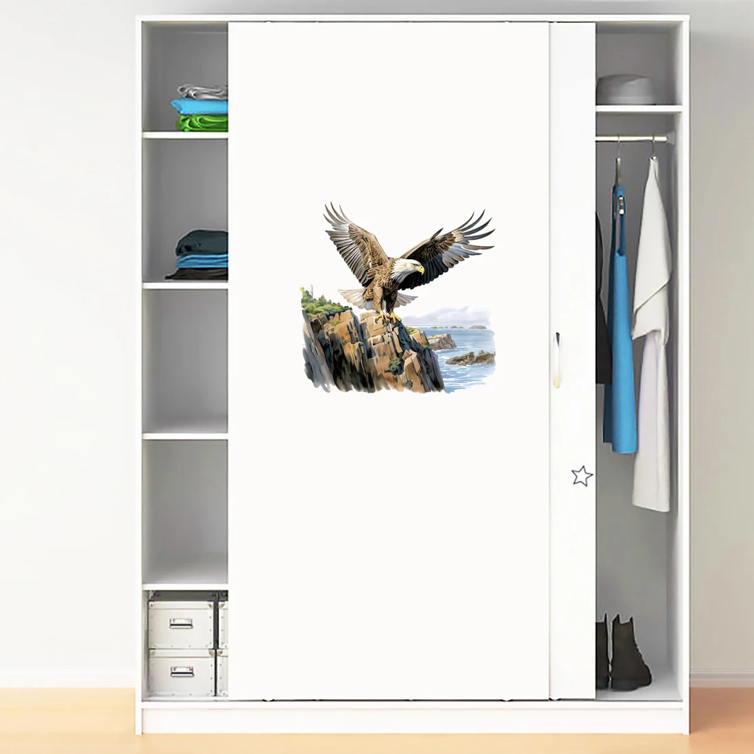 Three Ratels RR900 Winged Eagle Watercolor Art Wall sticker for home Decoration Personalized Car Decal